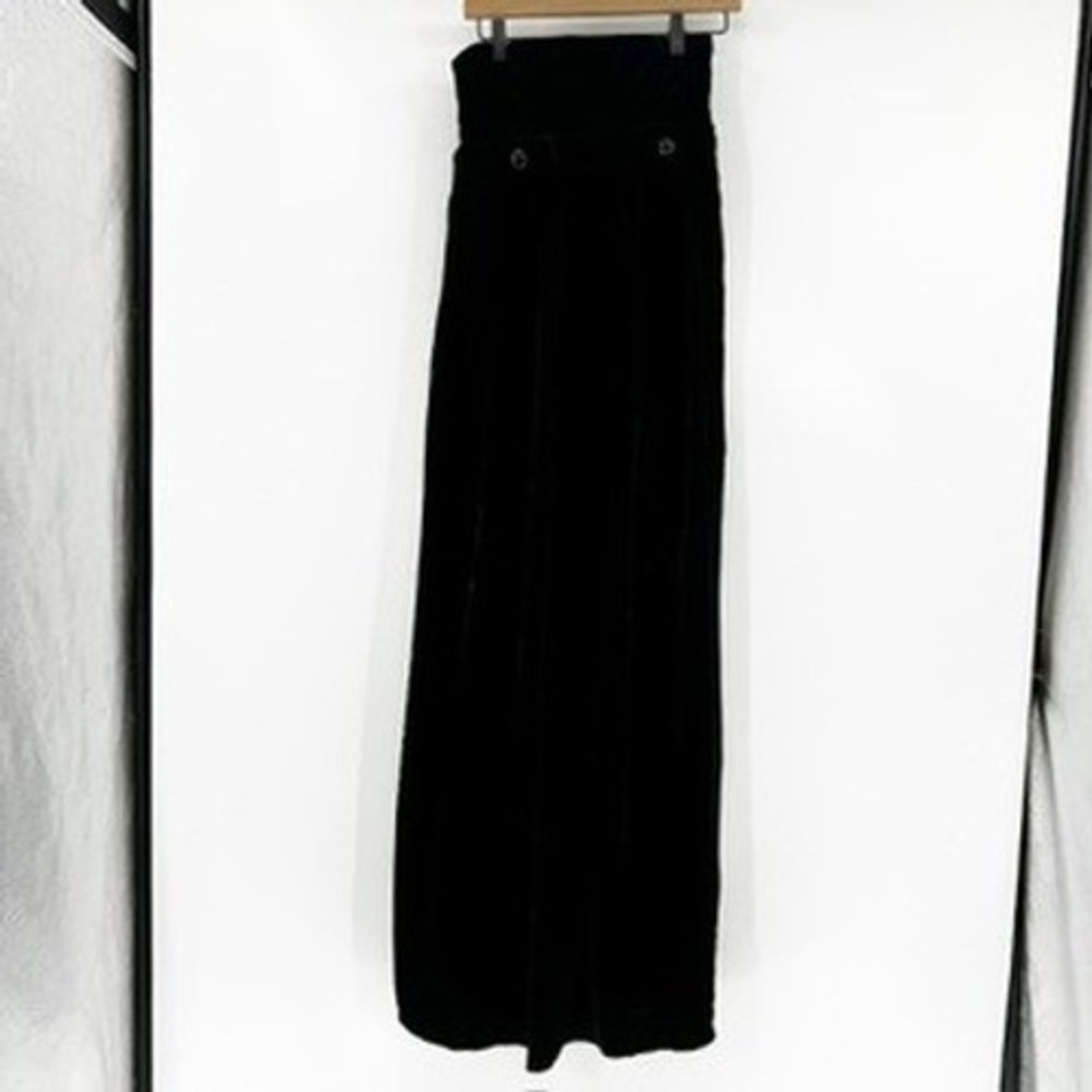 VERA WANG Black Velvet Strapless Gown Maxi‎ Dress Elegant Formal Evening